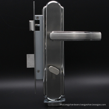 Simplism stainless steel european style solid wood door lever lock set all in one complete set